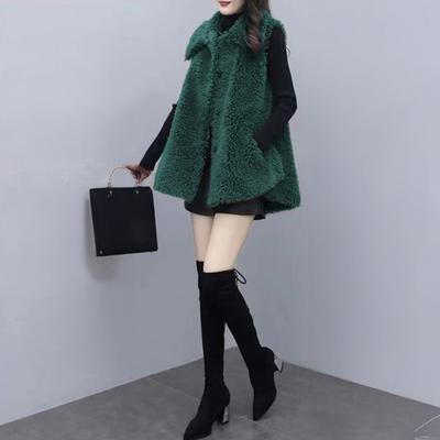 Женский пушистый жилет из искусственного меха без рукавов с лацканами, флисовая куртка, зимний теплый кардиган с открытой передней частью и карманами