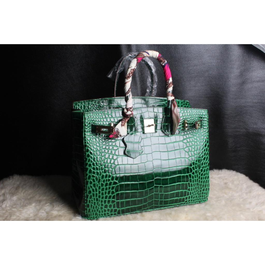 FD64102940 осень и зима новая платиновая серия макарон узор крокодила портативная наплечная сумка из коровьей кожи 25 см