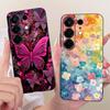 For Tecno Camon 50 4G CN5 Cute Flower Butterfly Cat Painted Case For Tecno Camon50 4G Black Silicone Soft Phone Cases