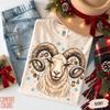 Christmas Ram T Shirt, Festive Sheep Shirt, Holiday Farm Animal Tee, Cute Winter Christmas Gift, Cozy Rustic Xmas Apparel