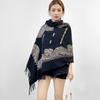 Autumn and Winter Scarves New Versatile Embroidered Cashew Nut Scarves Women's Thickened Warm Fringed Shawls