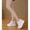 Genuine Leather Shoes Women Fashion Sneakers Flat Platform Brand Ladies Casual Shoes Height Increasing 10cm Black White