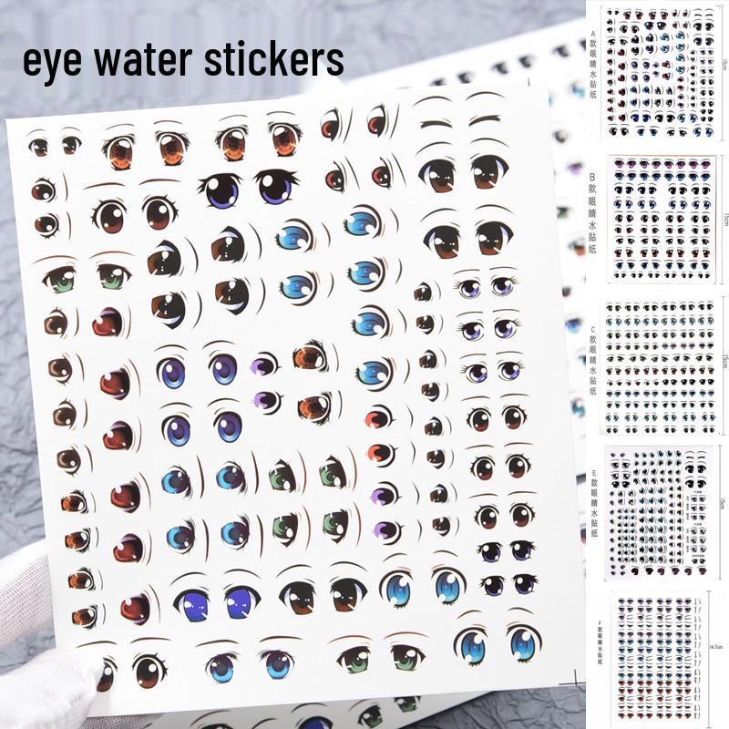 Cartoon Anime Eye Decals for Q Version Clay Doll Figurines