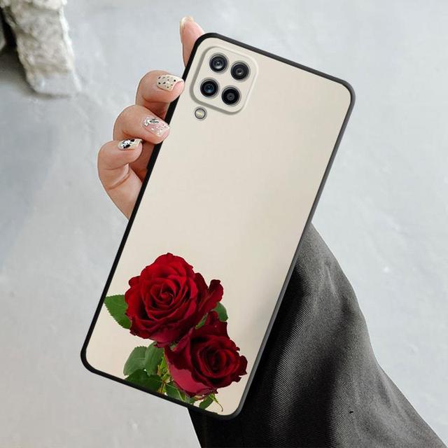 Чехол для Samsung Galaxy A70 A70s A50 A30s A04s A20s A20e A02 A02s A03 A42 M52 M31 M04, чехол с розой, тюльпаном, зелеными побегами, цветами