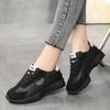 New Casual Shoes Women's Shoes Versatile Spring and Autumn Leather Soft-soled Round Head Middle Heel Lace-up Sports Shoes