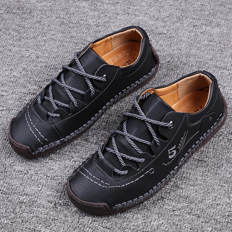 Мужская мужская обувь большого размера 38-48, модная повседневная кожаная обувь, мужская кожаная обувь ручной работы