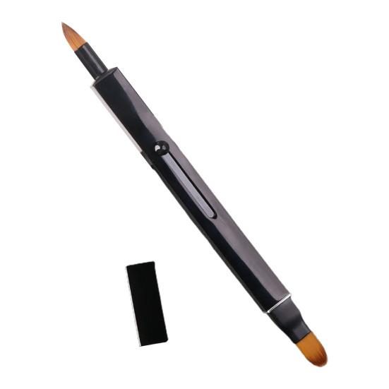 Кисть для макияжа губ, матовая текстура, помощник для макияжа, портативная прочная телескопическая кисть для теней для век двойного назначения для женщин