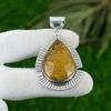 Pear Natural Ocean Jasper Sister Handmade Bezel Elegant Pendant Sterling Silver