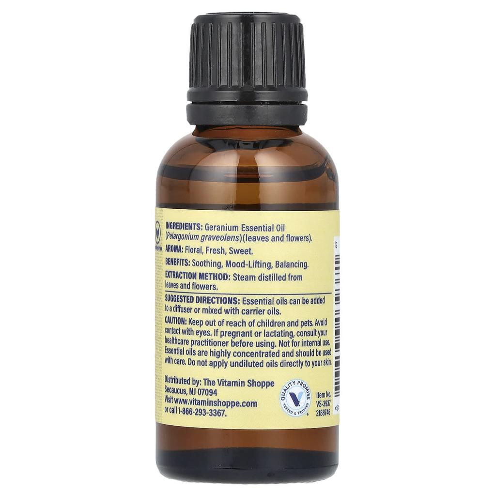 the Vitamin Shoppe 100% Pure Essential Oil, Geranium, 1 Fl Oz (30 Ml)