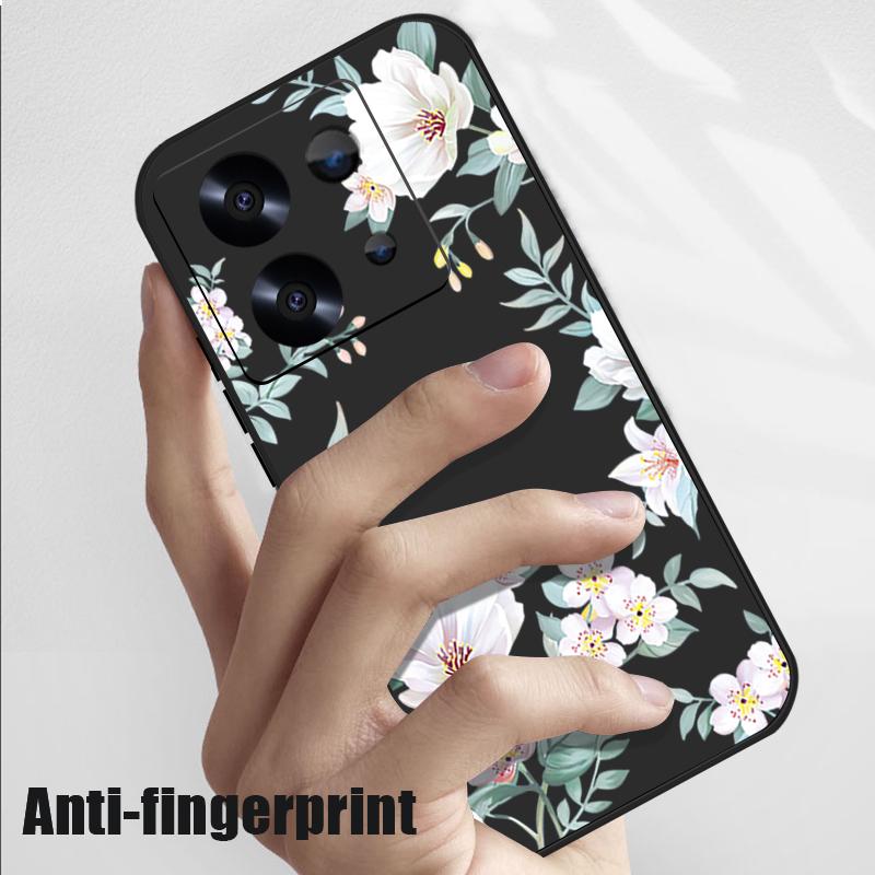 Простой цветочный принт тонкий матовый чехол для Xiaomi 13T Pro Poco F6 X6 X5 Redmi Note 14 Pro 13 12 11 ремешок TPU мягкий противоударный чехол для телефона