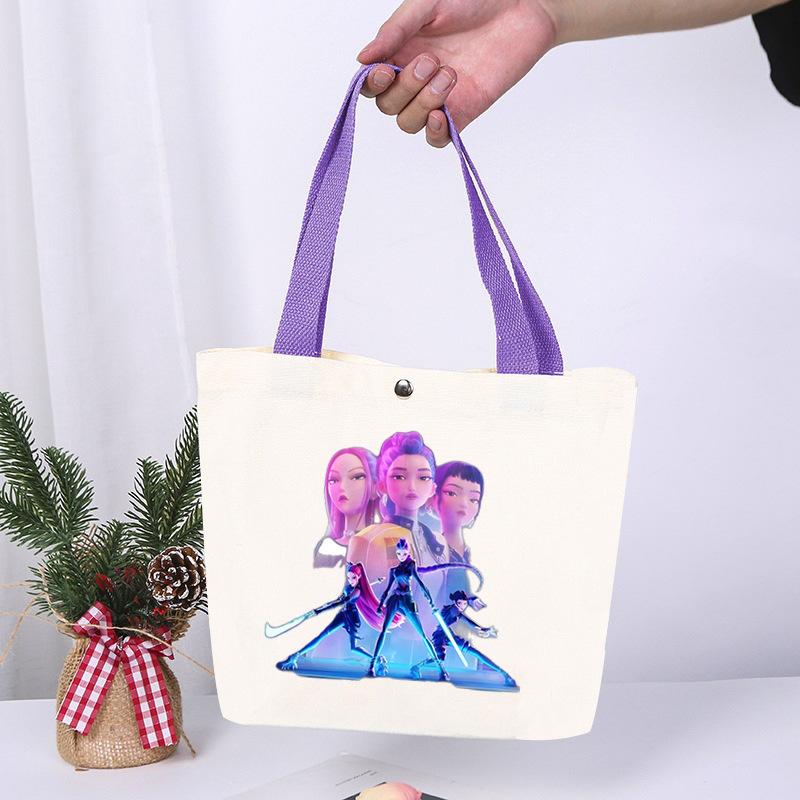 K-Pop Anime Cartoon Printed Student Large Capacity Portable Shoulder Bag Casual Canvas Bag