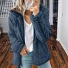Fashion Casual Long-sleeved Autumn and Winter Women's Zipper Cardigan Coat, Thick Hooded Plush Women's Loose Warm Jacket 965#