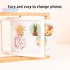 Вращающаяся фоторамка со стеклянной крышкой — сменная, изысканный вертикальный/горизонтальный настольный дисплей в деревенском стиле, двусторонняя фоторамка в скандинавском стиле