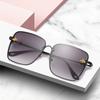 Fashion  Gold Bee Square Sunglasses Women Retro Oversized Glasses Men Shades Metal Frame Ladies Sunglasses Zonnebril Dames