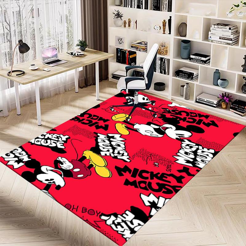 1pc Mickey Mouse Clubhouse Adventure Carpet for Playroom Bedroom Living Room Sofa Home Decor,kids Game Area Rug Non-slip Floor Mat Y72866
