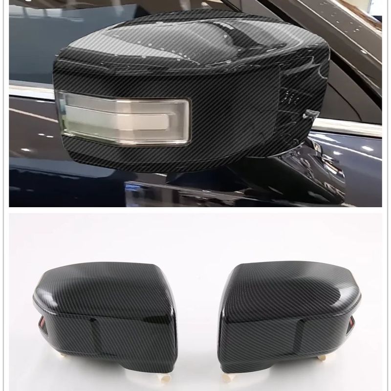 For SsangYong Torres J100 2024 ABS Carbon Fiber Black Rearview Mirror Cover Frame Trim Sticker Car Styling Accessories