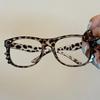 Girls Leopard Print Bow Glasses Women Fashion Vintage Cartoon Cute Large Oval Frame Eyeglasses Y2k Without Lenses Glasses