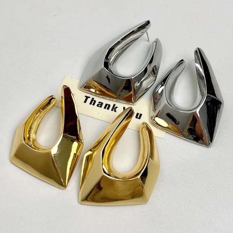 Exaggerated Metal Irregular Geometric Large Earrings for Women Europe And America Personality Party Retro Jewelry Gifts