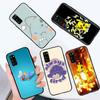 Black Case for Samsung Note 20 Lite S24 Ultra S23 A03 A05 A06 A11 A71 A15 A16 A13 A24 A25 A33 A52 A53 A50 M55 M35 Plus P-36 Pikachu Pokémon