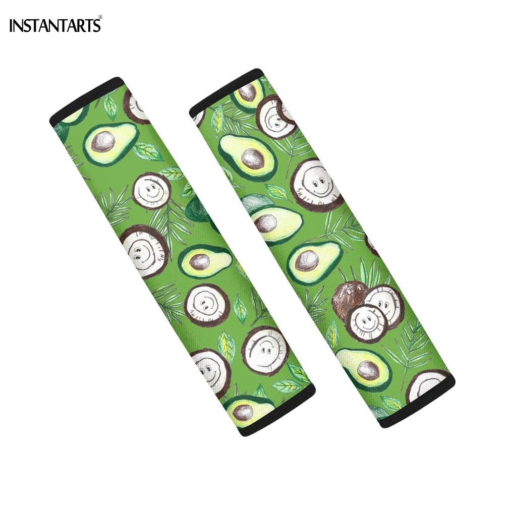 INSTANTARTS Kiwi Fruit Design Автомобильный ремень безопасности Накладки на плечи Защитный рукав Страховочный ремень Защита плеч