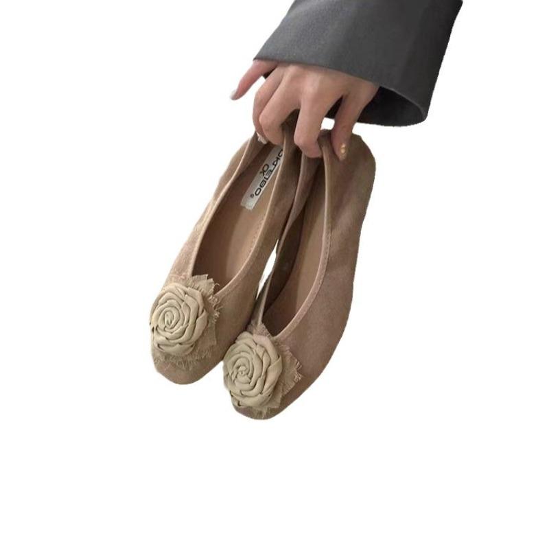 Модная обувь женская удобная и элегантная повседневная женская обувь кроссовки балетки модис с мелким вырезом квадратный носок платье новинка 2024 ретро лето кружево