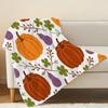 Plush Flannel Throw Blanket, Pumpkin Collection Soft, Skin-Friendly & Warm, Machine Washable, Perfect for Home, Office Napping & Daily Cozy Use