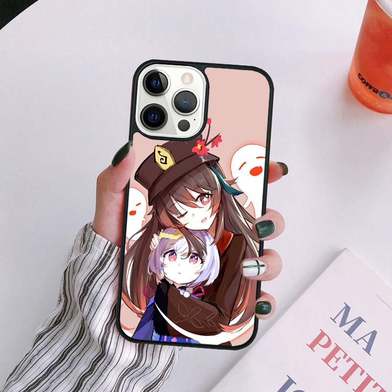 Cartoon Hu Tao Genshin Impact Phone Case For iPhone 17 Air 14 13 12 16Pro Max 15 11 Plus Max Cover Shell coque