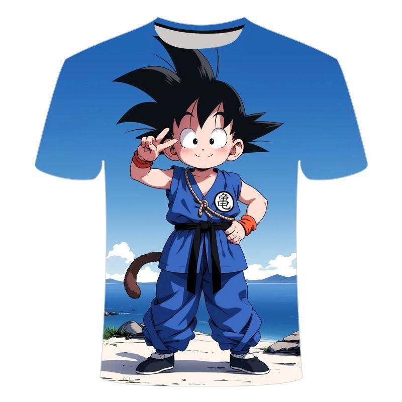 Летняя футболка Dragon Ball 2026 для детей, топ, футболка, аниме-фигурки, Сон Гоку