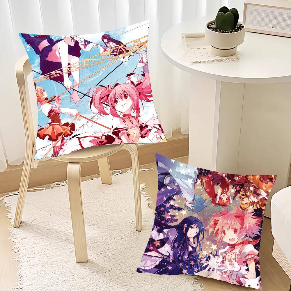 Puella Magi Madoka Magica Аниме Наволочка Квадратная Подушка Спальня Диван Досуг Комфортная Подушка Автомобиль Дом Украшение