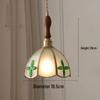 Vintage Walnut & Brass Glass Pendant Light for Bar, Counter, or Bedroom