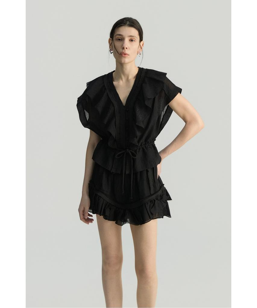 IROWOMEN Jovianne Ruffle Banding Shorts Iopom26108Bkx