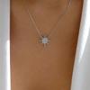 Sun God Necklace Gold Rays Diamond Pendant Sun Short Neck Sweater Chain Women