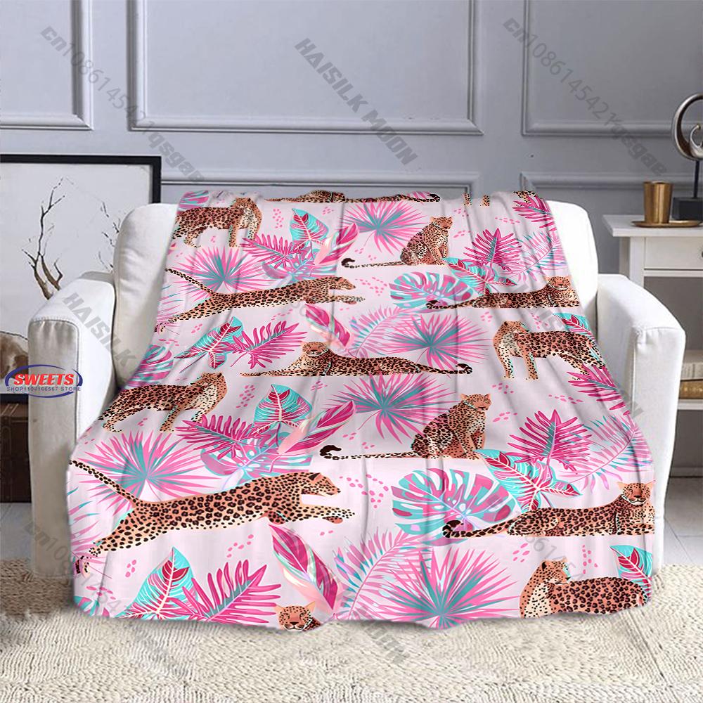 6 Sizes Belize Leopard Print Blanket Warm Soft and Comfortable Home Travel Blanket Sofa Bedding Cover Blankets Gift for Friends