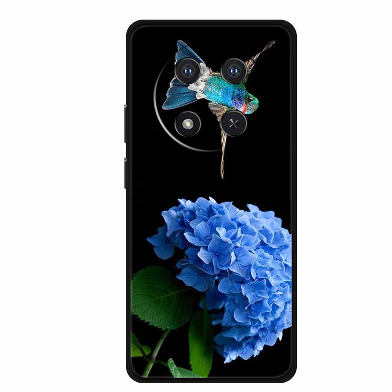 Чехол для Honor X9c X 9 c Цветочки Черный Силикон ТПУ Мягкая Задняя Крышка Для Honor Magic 7 Pro Magic7 5G lite Чехол для Телефона Funda