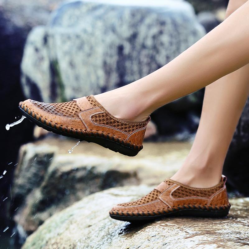 Модные мужские уличные сандалии, дышащая походная обувь, спортивные кроссовки, обувь для вождения автомобиля