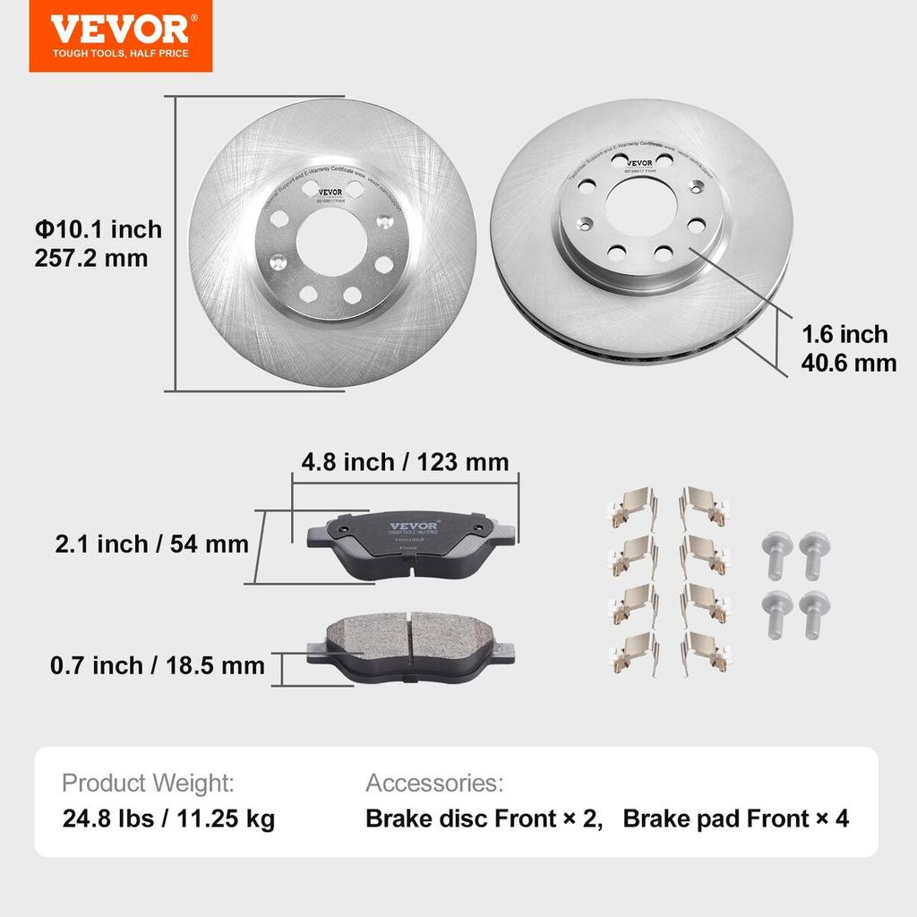 Front Ceramic Brake Rotor Pad Kit for Vauxhall Adam Corsa D Box Hatchback