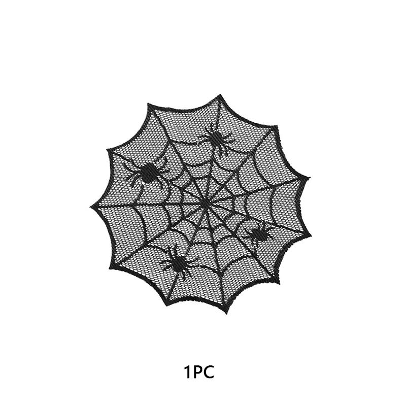1/2/4pcs Diameter 30cm Black Lace Meal Mat Spider Web Shape Round Placemat