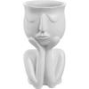 Смола Голова Кашпо Лицо Цветочный Горшок 6 дюймов Крошечные Человекообразные Цветочные Вазы Горшки для Суккулентов Настольное Украшение для Дома Офиса Садоводства В Помещении и На Открытом Воздухе