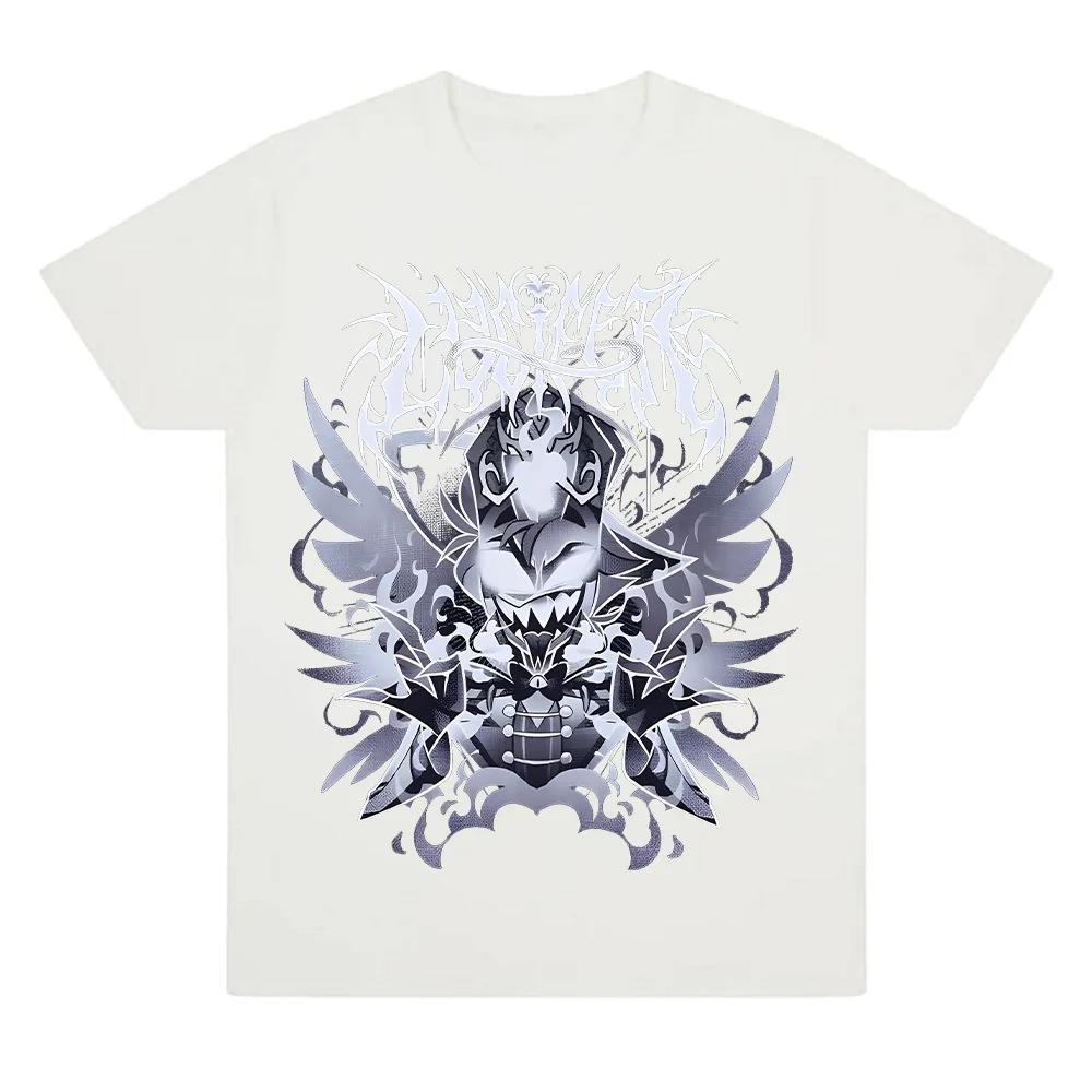 HazbinHotel Люцифер Металлическая футболка Эстетичная футболка Люцифера Морнингстара Высококачественный Люкс горячий продукт Унисекс Хлопок Оверсайз мягкая