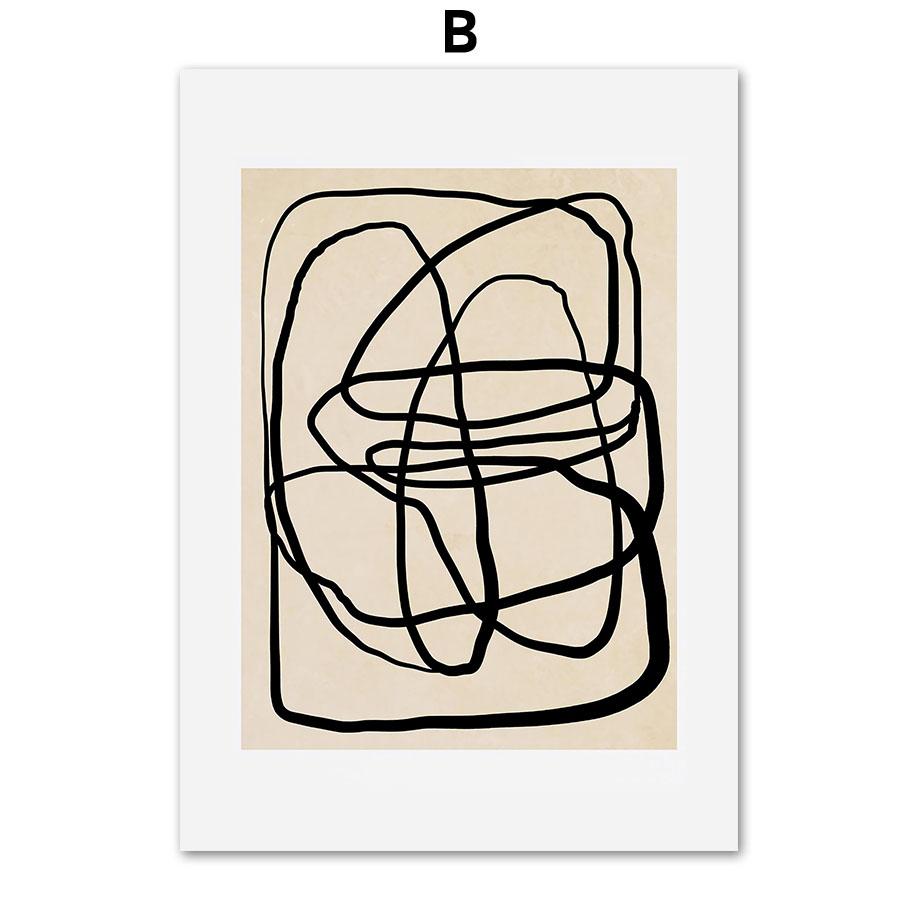 Абстрактная Матисс бежевый черный минималистичный настенный художественный холст картины плакаты на скандинавскую тему и принты настенные панно для декора гостиной