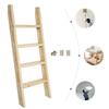 125cm 4-step Pine Wooden Ladder,75° Burlywood Step Ladder Thickness 28mm Floorstanding for Children's Bedrooms,Lofts