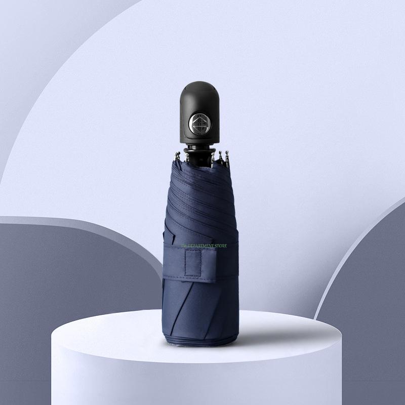 Мини-складной зонт для женщин, полностью автоматический, ветрозащитный, черное покрытие, зонтик от солнца, защита от ультрафиолета, для путешествий, подарки, 8 ребер, 5