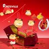 Игрушка для кошек и собак Гарфилд: Плюшевая пищалка с хрустящей бумагой-дозатором лакомств, Новогодний подарок и дразнилка для кошек.