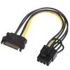 KAUMO SATA Power Supply PCIe Graphic Board Auxiliary Power Supply Conversion Cable - (6+2 Pin)