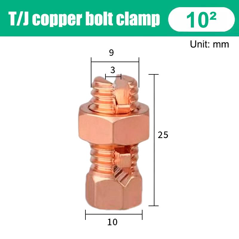 New Tj Series Split Bolt Connector Sturdy Durable Copper Bolt Clamp Copper Split Bolt