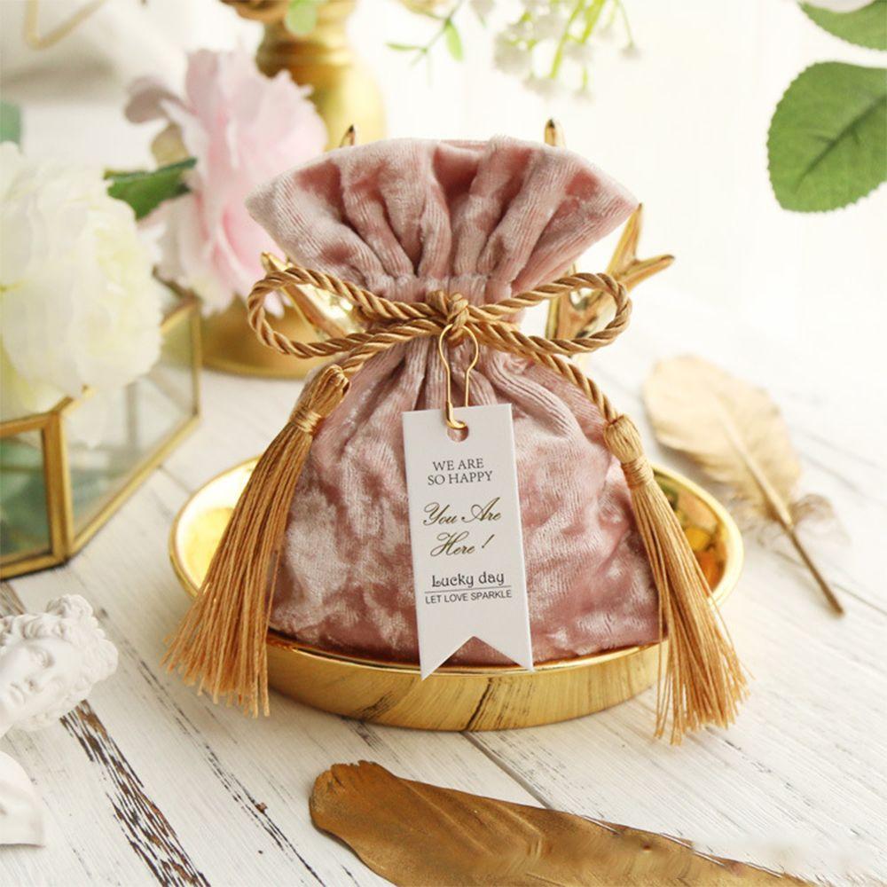 Защита от пыли Свадебная вечеринка Сумка с кисточками Конфетные мешочки Бархатный конфетный мешок Подарочные мешки Карман на шнурке