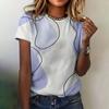 Модная полосатая футболка, женская одежда, летний повседневный топ с круглым вырезом и короткими рукавами, свободная удобная одежда, женская футболка