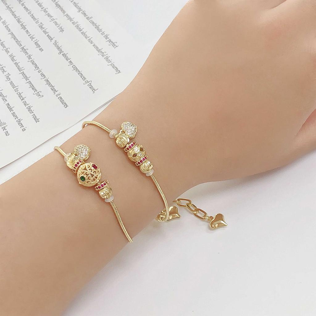 Classic Heart-Shaped Zircon Pendant Snake Chain Bracelet for Women Girls Red CZ Wrist Jewelry Luxury Party Gift Hot Sale 2026