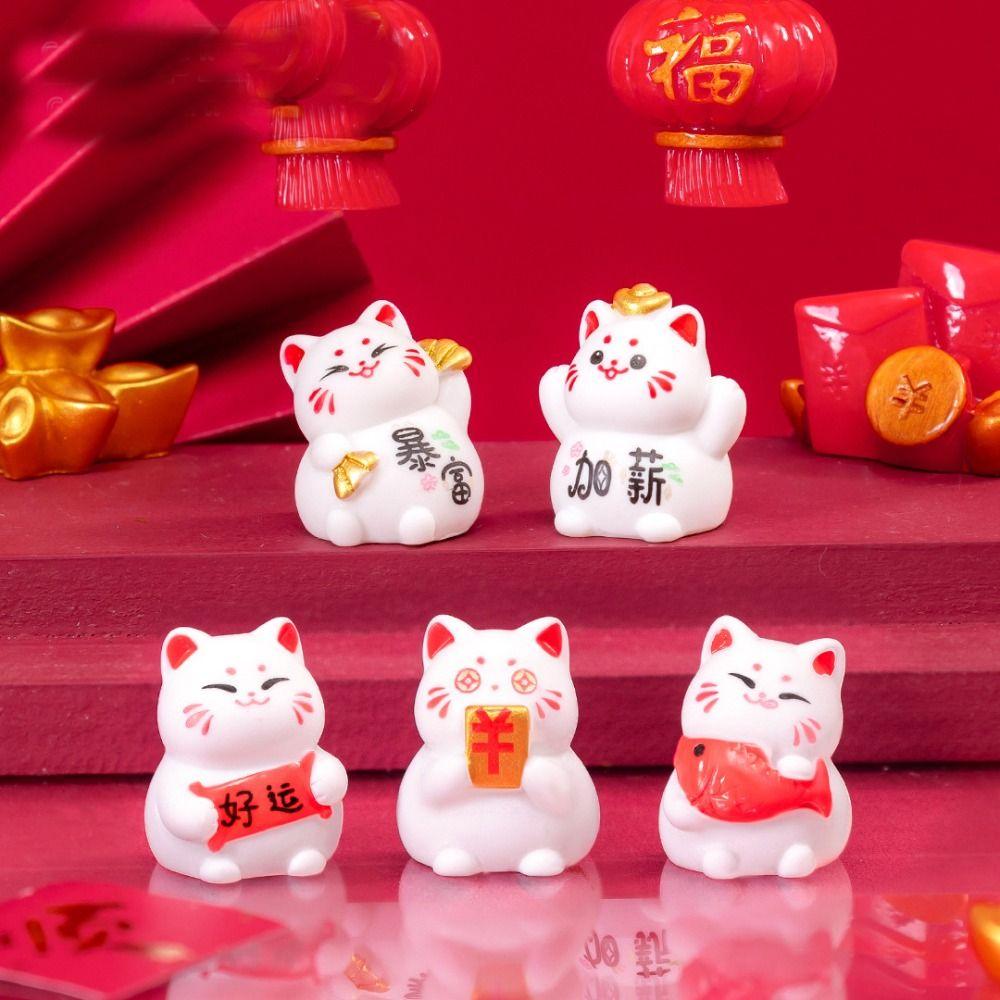 Micro Landscape Creative Cute Good Luck Fat Fortune Cat DIY Decoration Accessories Car Desktop Mini Ornaments Office Desktop