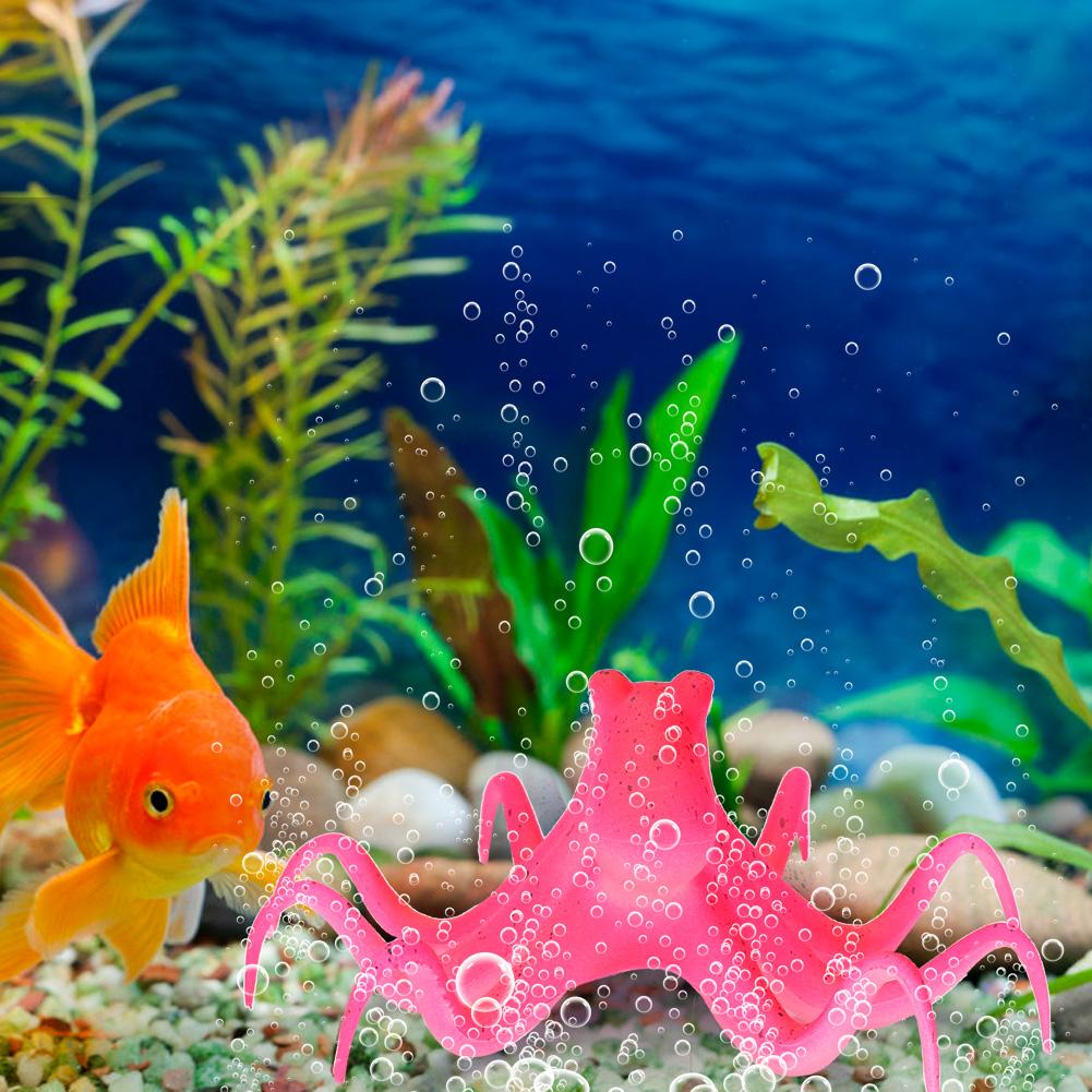 Силиконовый искусственный флуоресцентный осьминог имитация аквариума украшение для аквариума(красный)